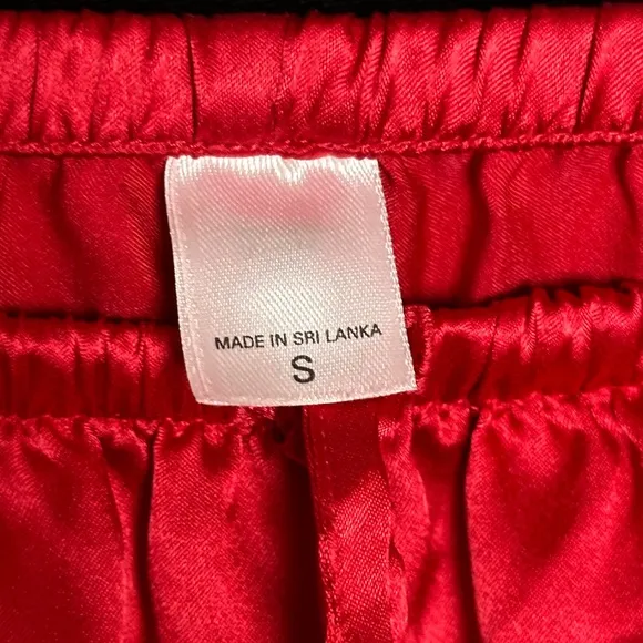 Vintage Victoria's Secret - Two-Piece Pajama Set - Red Satin - S