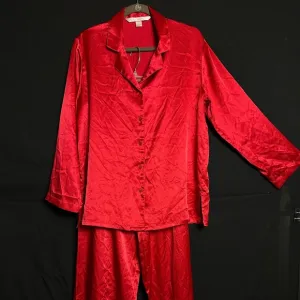 Vintage Victoria's Secret - Two-Piece Pajama Set - Red Satin - S