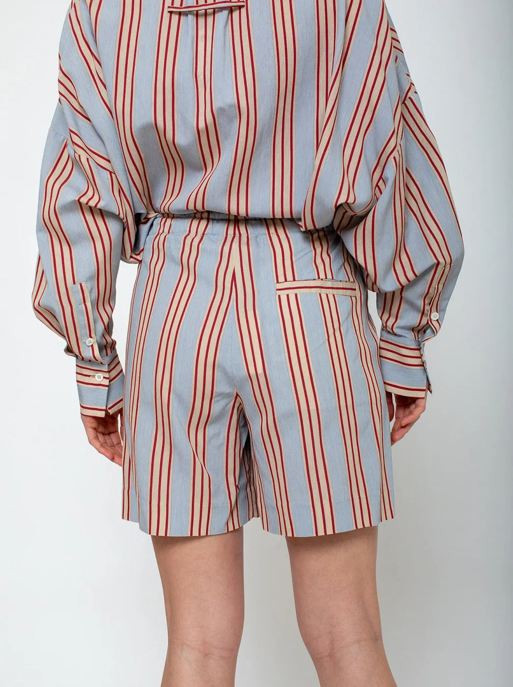 Violetta Shorts - Grey with Red Stripes
