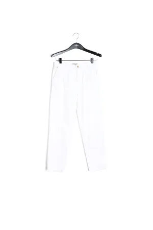 White denim boyfriend jeans