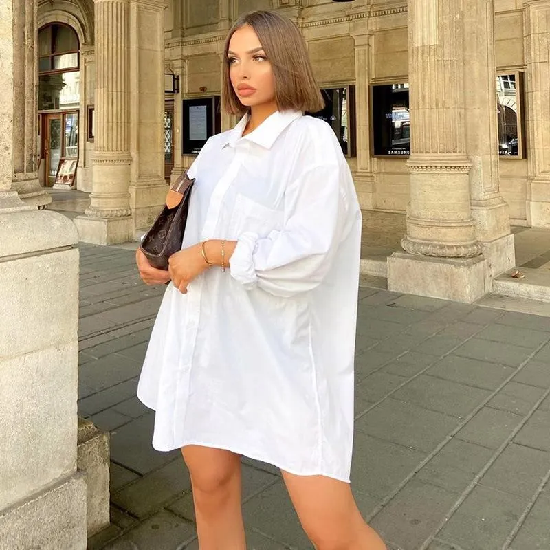 White Long Sleeves Stand Collar Women Shirts