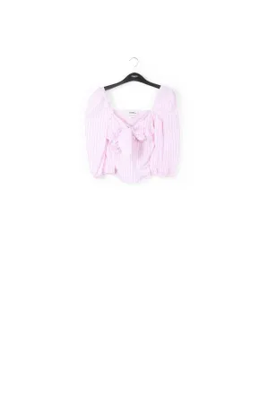 White puff sleeve cotton top