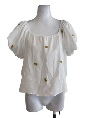 White Puffy Sleeve Top