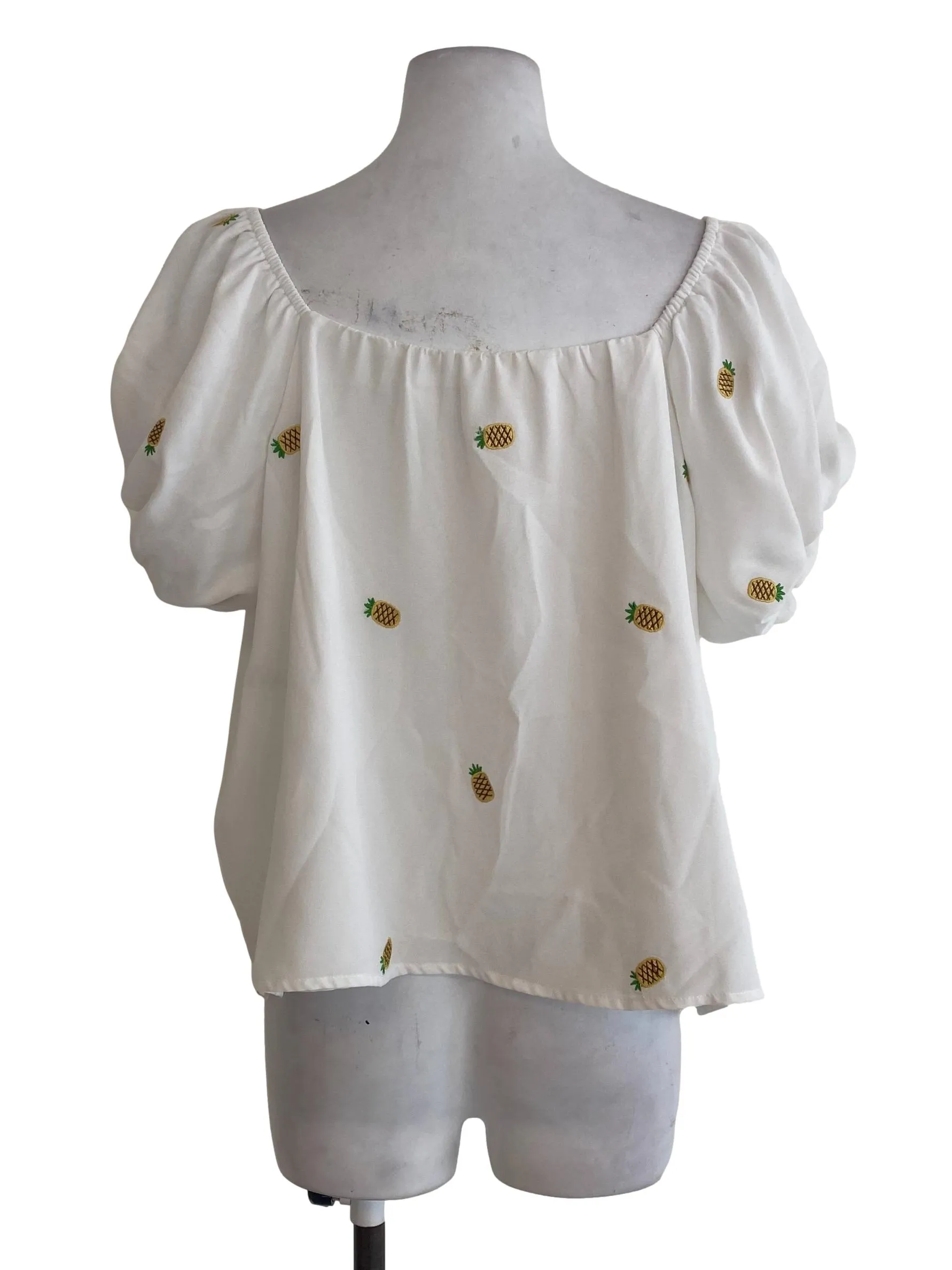 White Puffy Sleeve Top