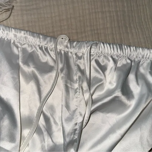 White Silk PJ Set
