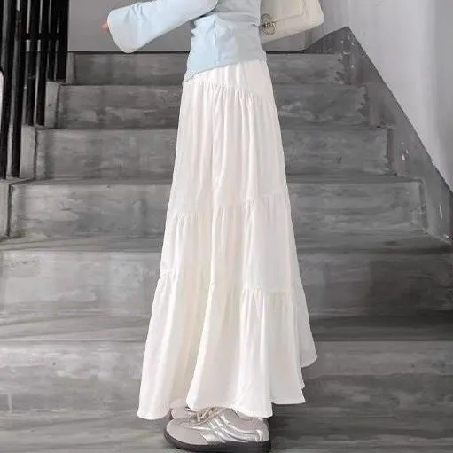 White Tiered Skirt With Satin Bow