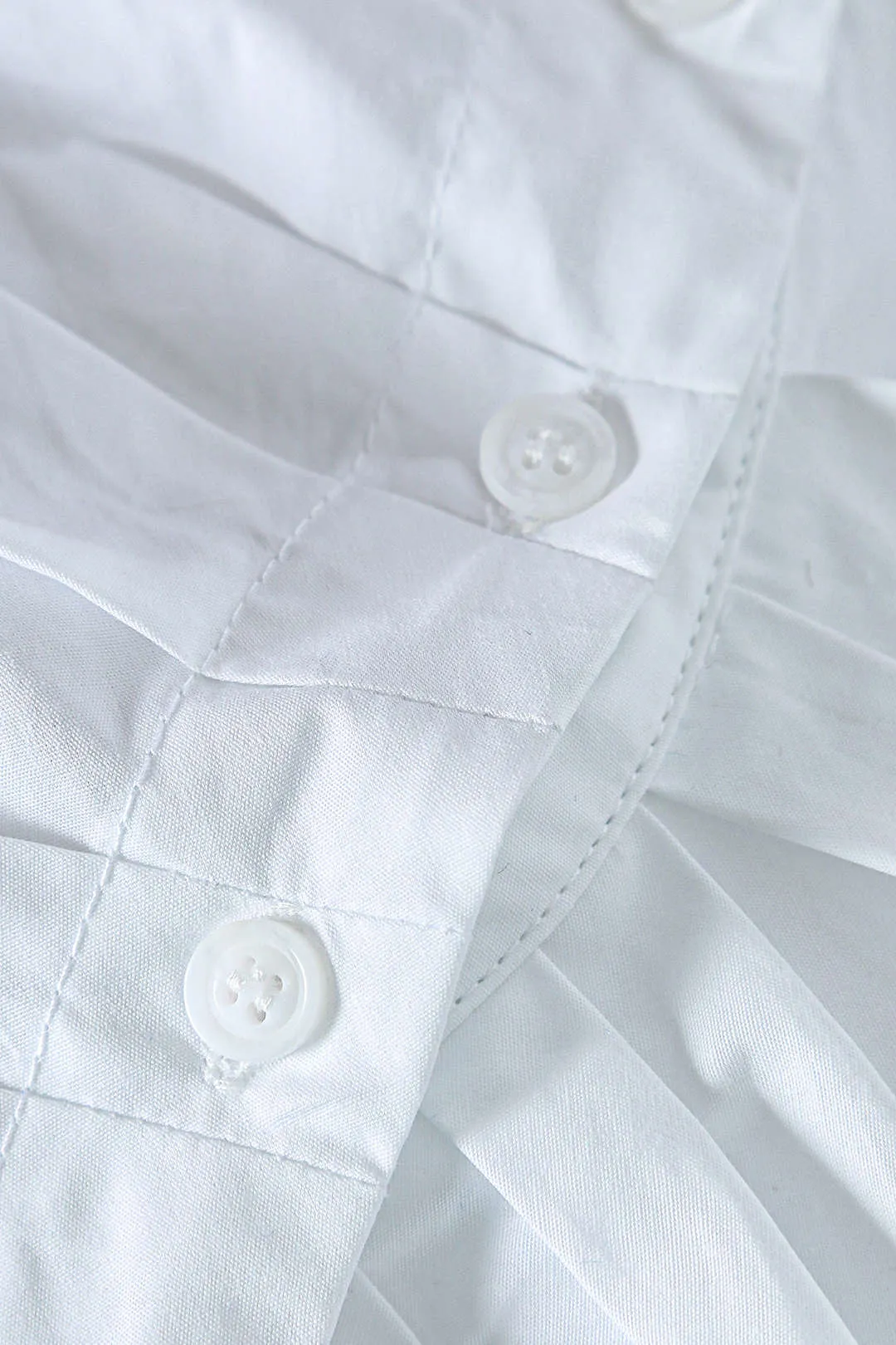 Winifred - Chic Asymmetrical Hem Woman's Pleated Shirt