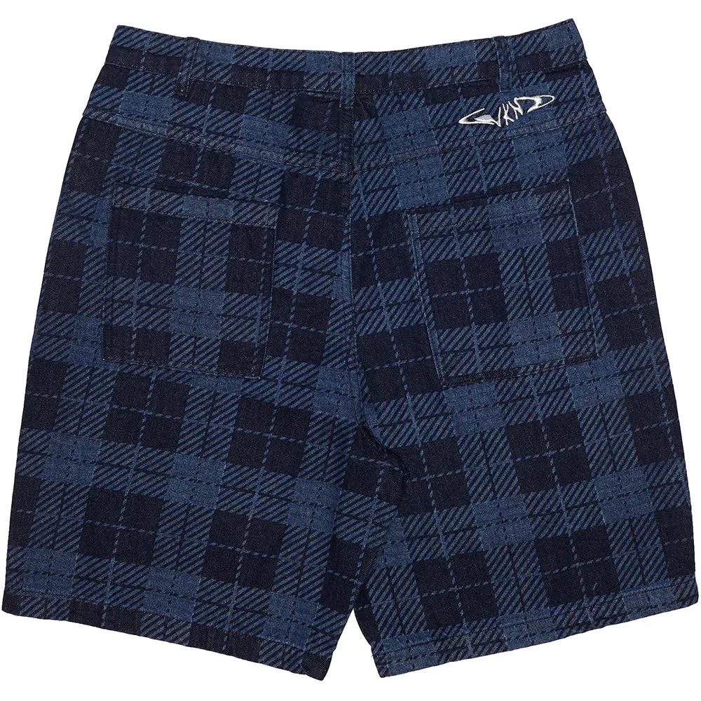 WKND Gene's Jeans Shorts Plaid Blues