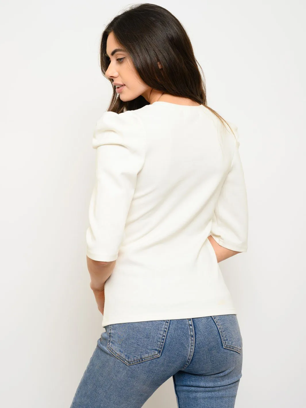 WOMEN'S 3/4 PUFF SLEEVE GRAPHIC TOP