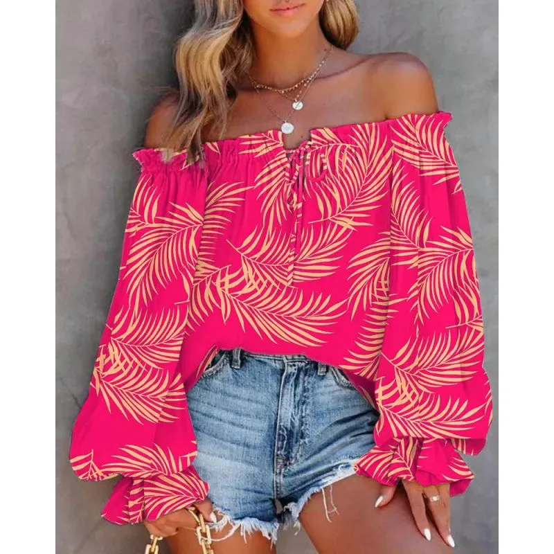 women's blouse long sleeve blouses printing vintage style ditsy floral