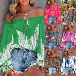 women's blouse long sleeve blouses printing vintage style ditsy floral