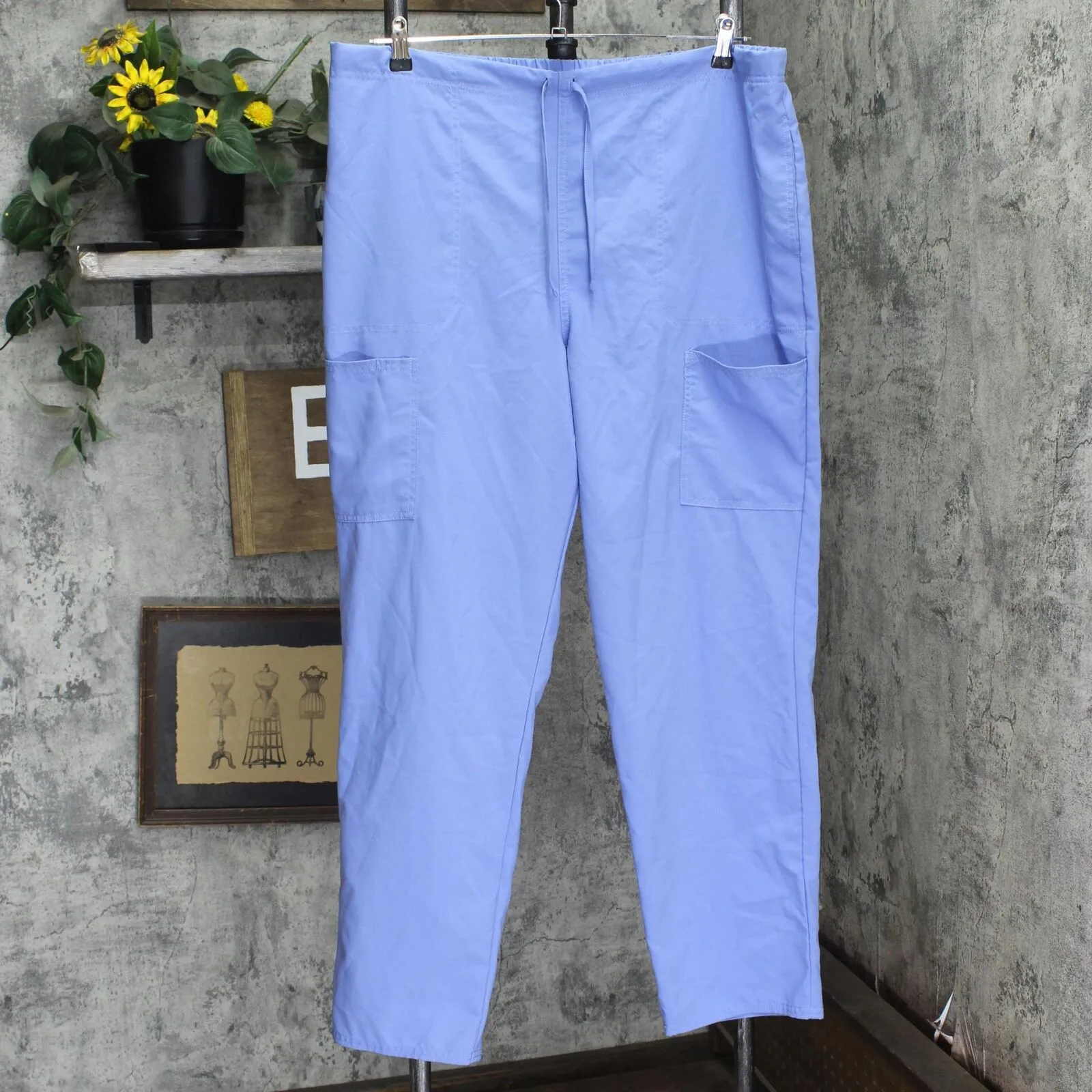 Womens Drawstring Scrub Pants 166fe3e4ac2fec Blue See Measurements