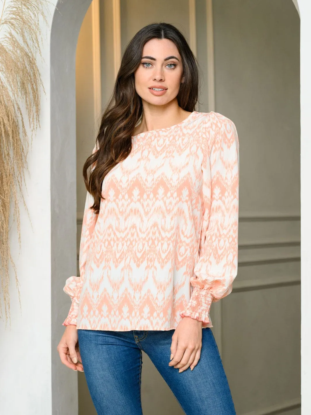 WOMEN'S LONG PUFF SLEEVE TUNIC TOP