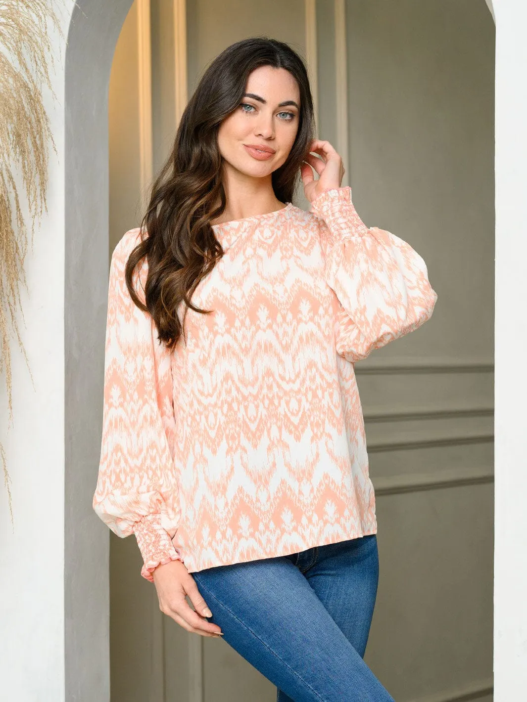 WOMEN'S LONG PUFF SLEEVE TUNIC TOP