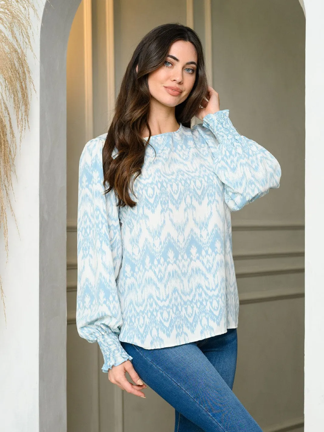 WOMEN'S LONG PUFF SLEEVE TUNIC TOP