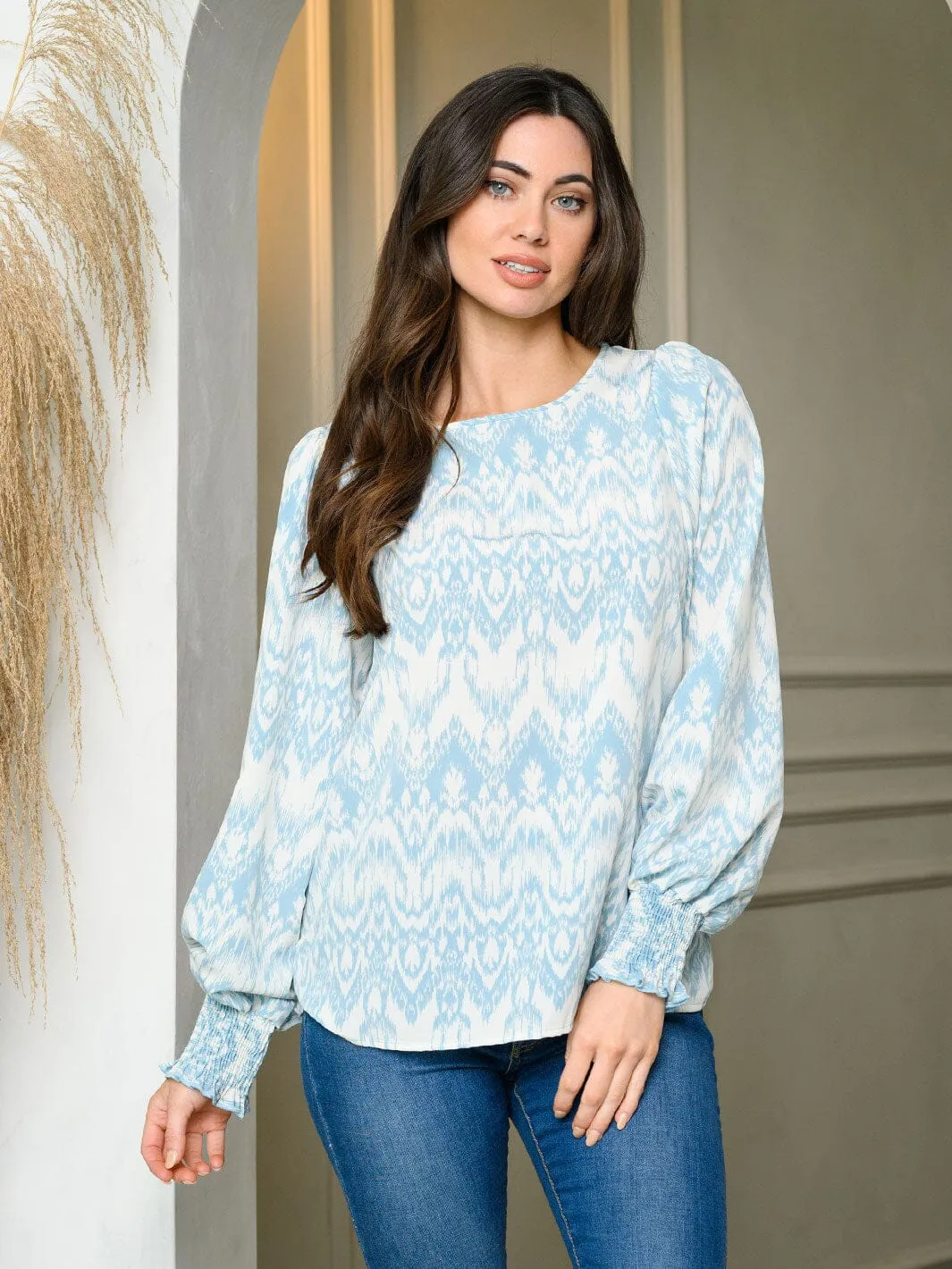 WOMEN'S LONG PUFF SLEEVE TUNIC TOP