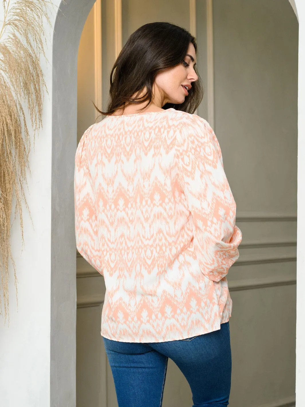WOMEN'S LONG PUFF SLEEVE TUNIC TOP