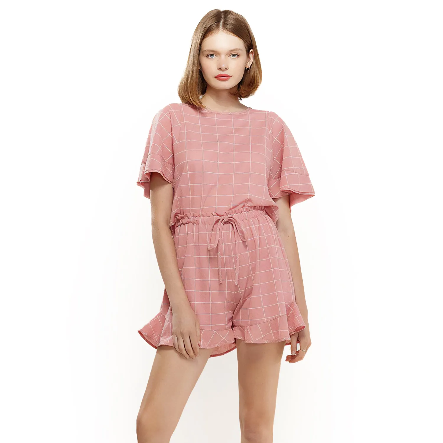 Women's Ruffled Hem High-waist Shorts In Pink