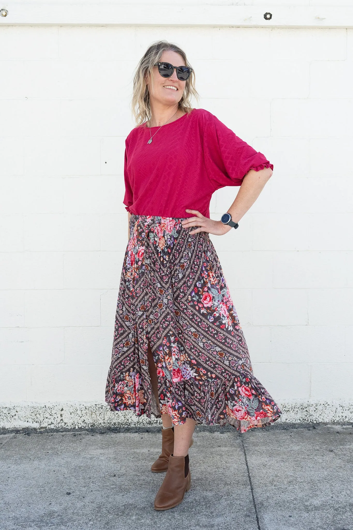 Woodland Floral -  Magnolia Maxi Skirt