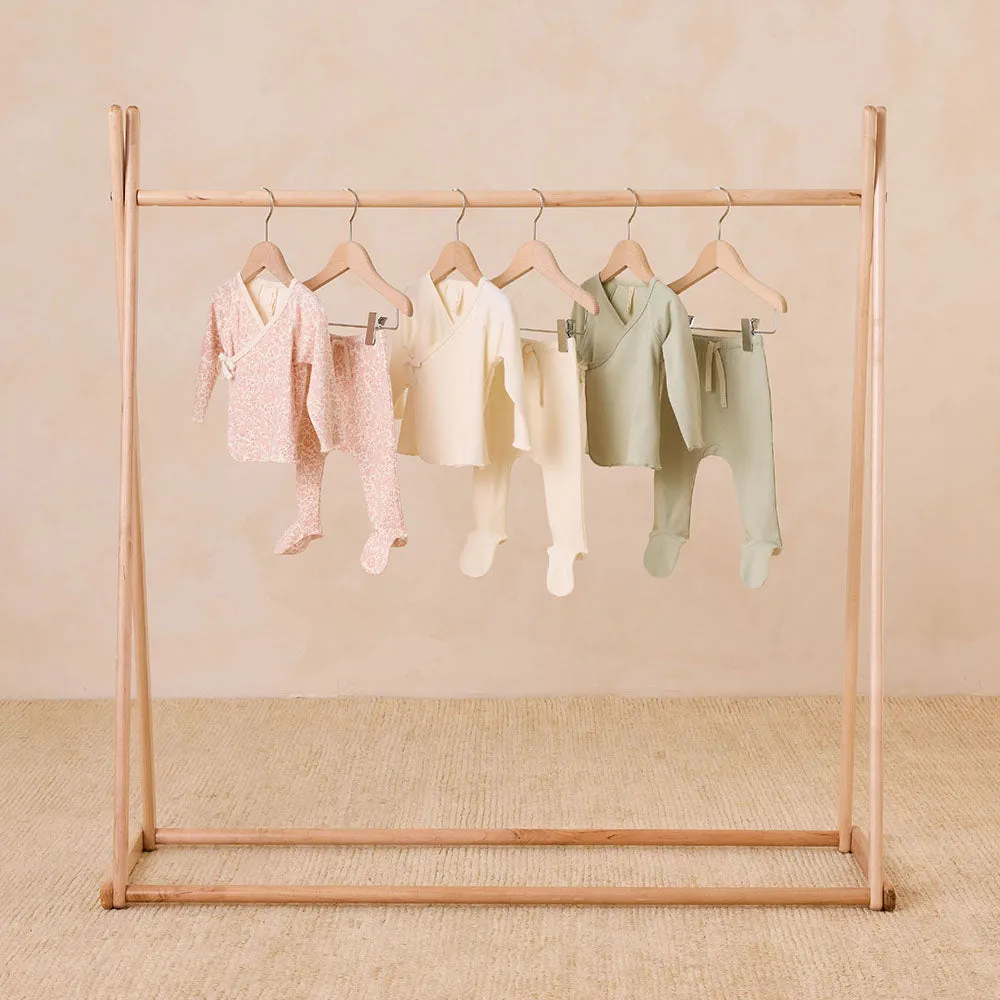 Wrap Top   Footed Pant Set | Pink Blossom