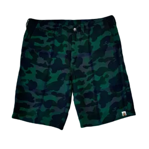 [XL] Bape Green Plaid Camo Shorts