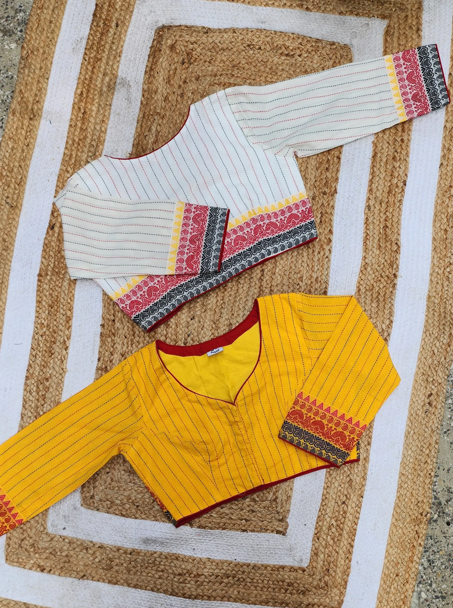 Yellow Kantha Cotton Blouse