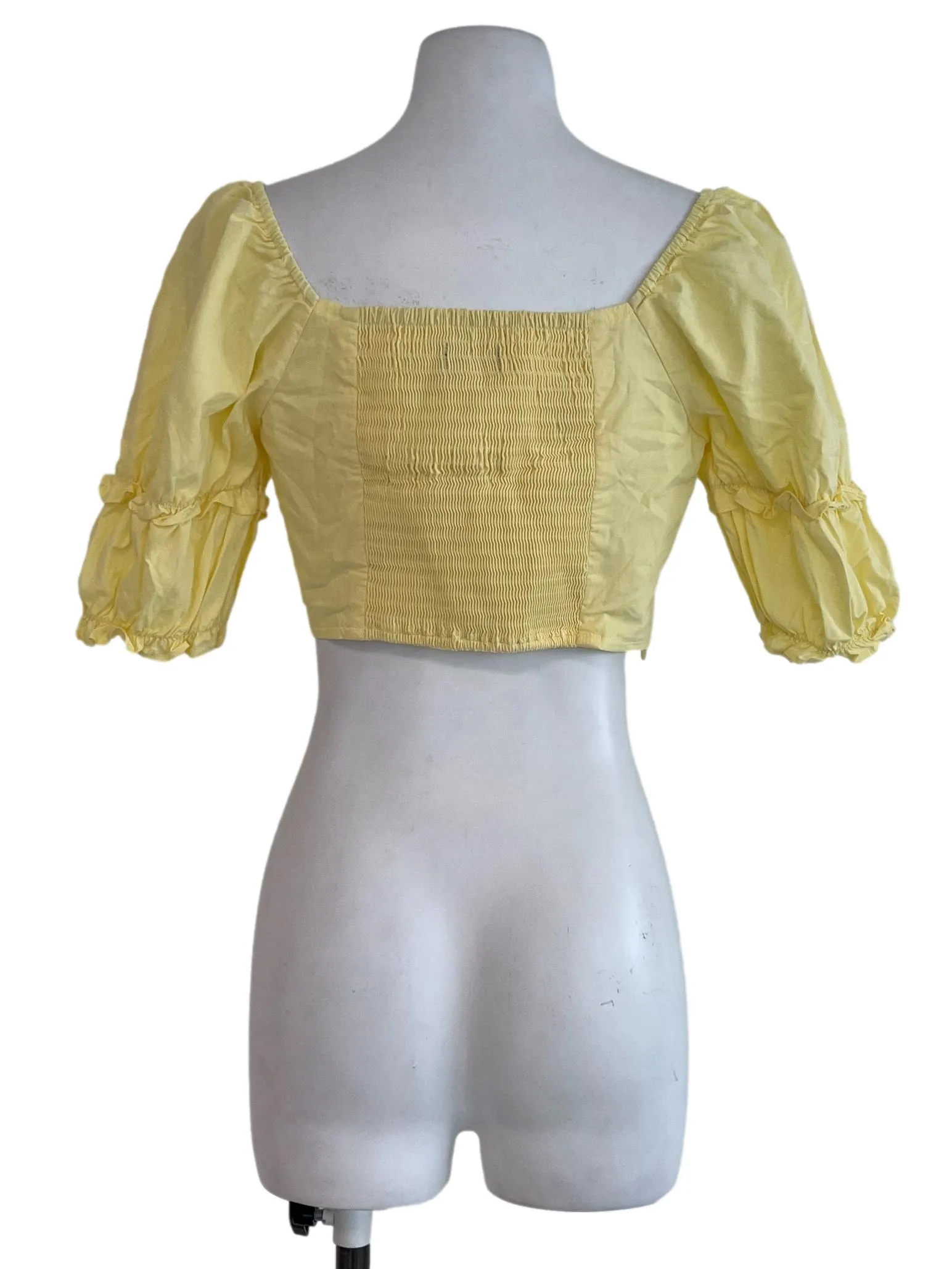 Yellow Puff Crop Top