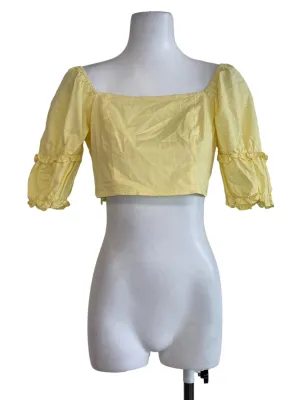 Yellow Puff Crop Top