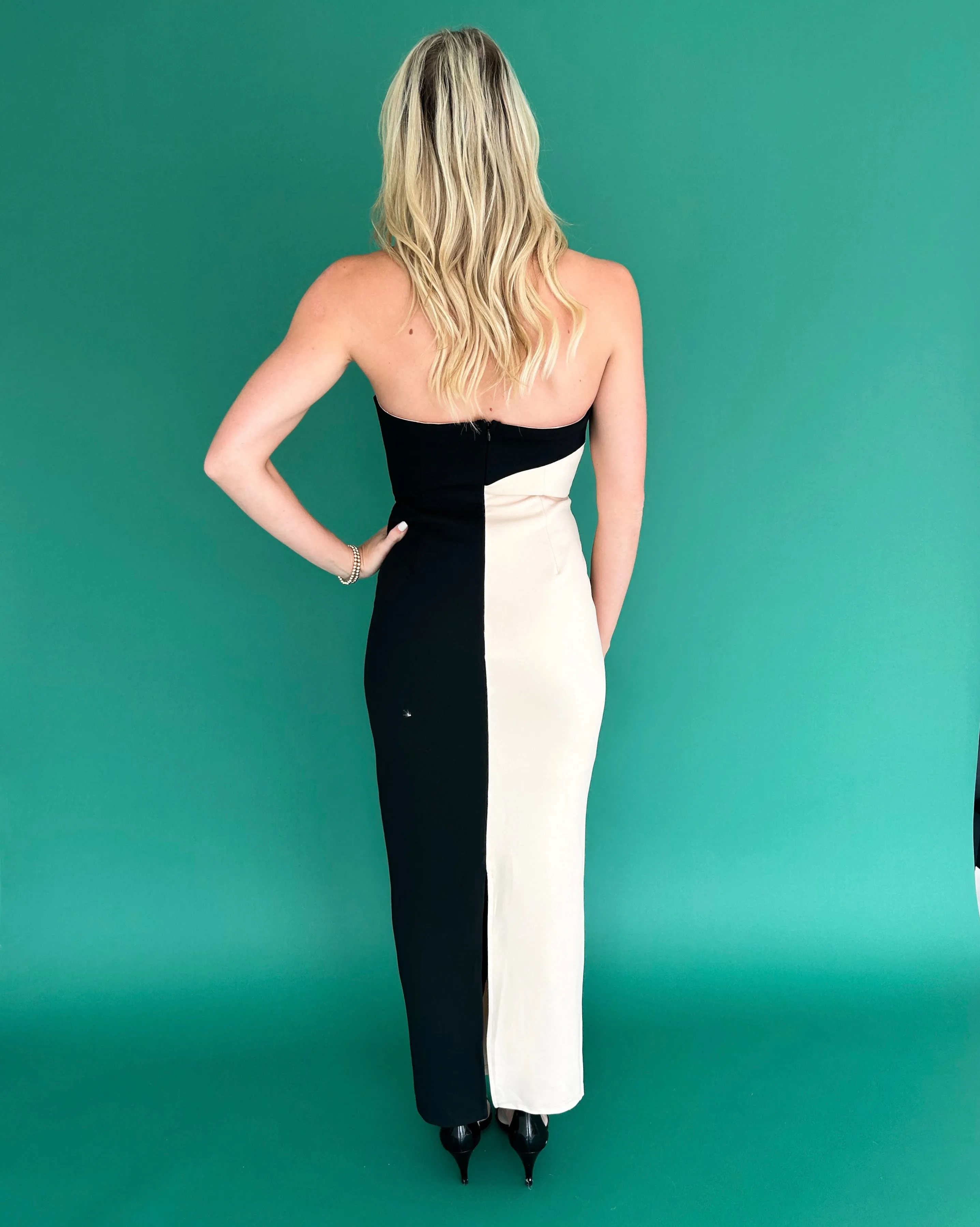 Yin Yang Strapless Bodycon Dress