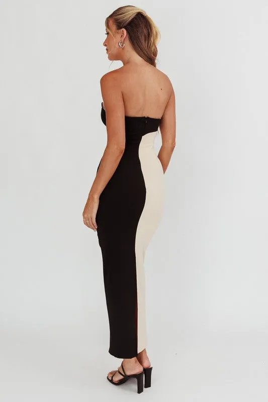 Yin Yang Strapless Bodycon Dress