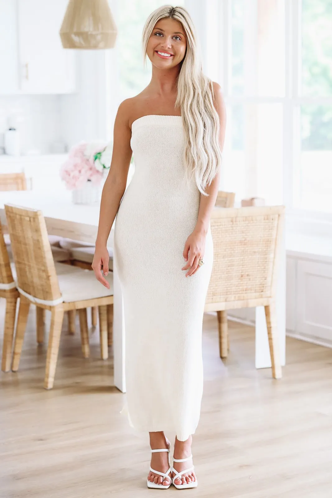 Your Oasis Tube Midi Dress - Cream