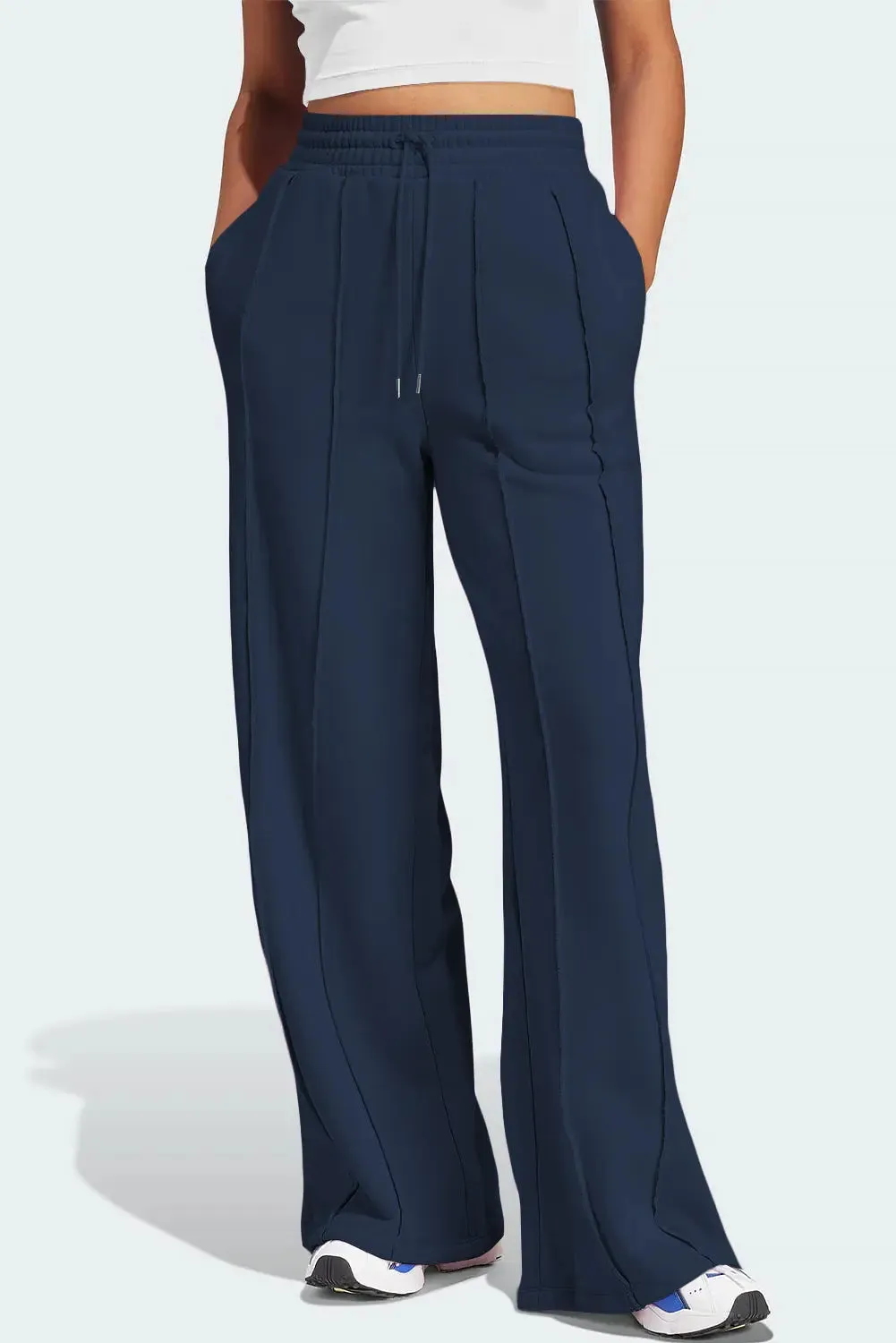 'Zelle' Drawstring Wide Leg Active Pants