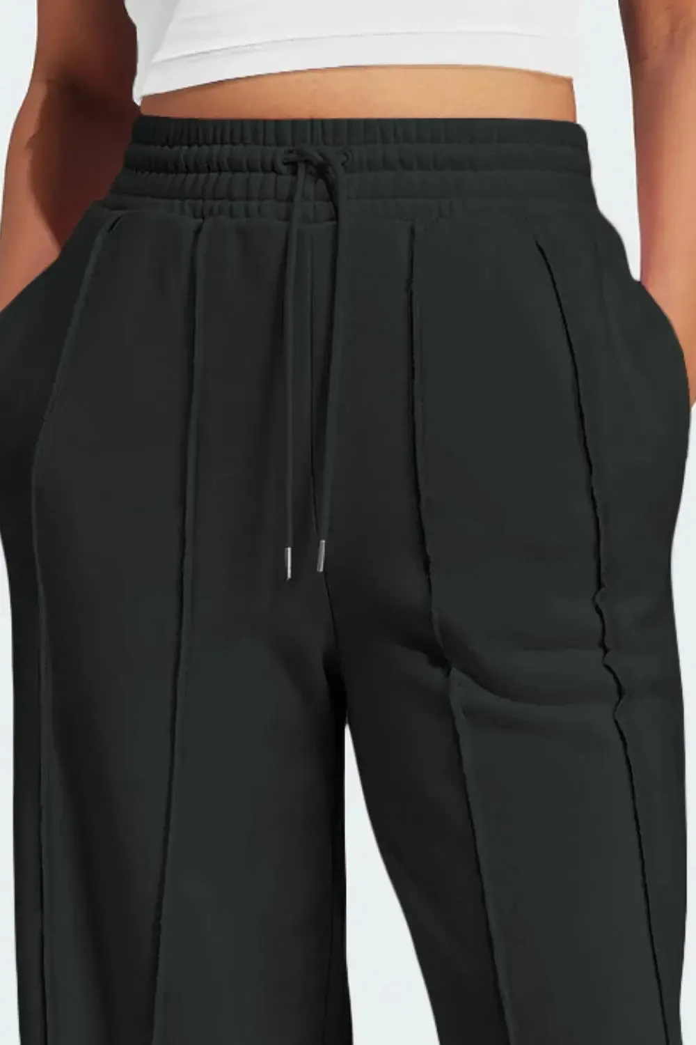 'Zelle' Drawstring Wide Leg Active Pants