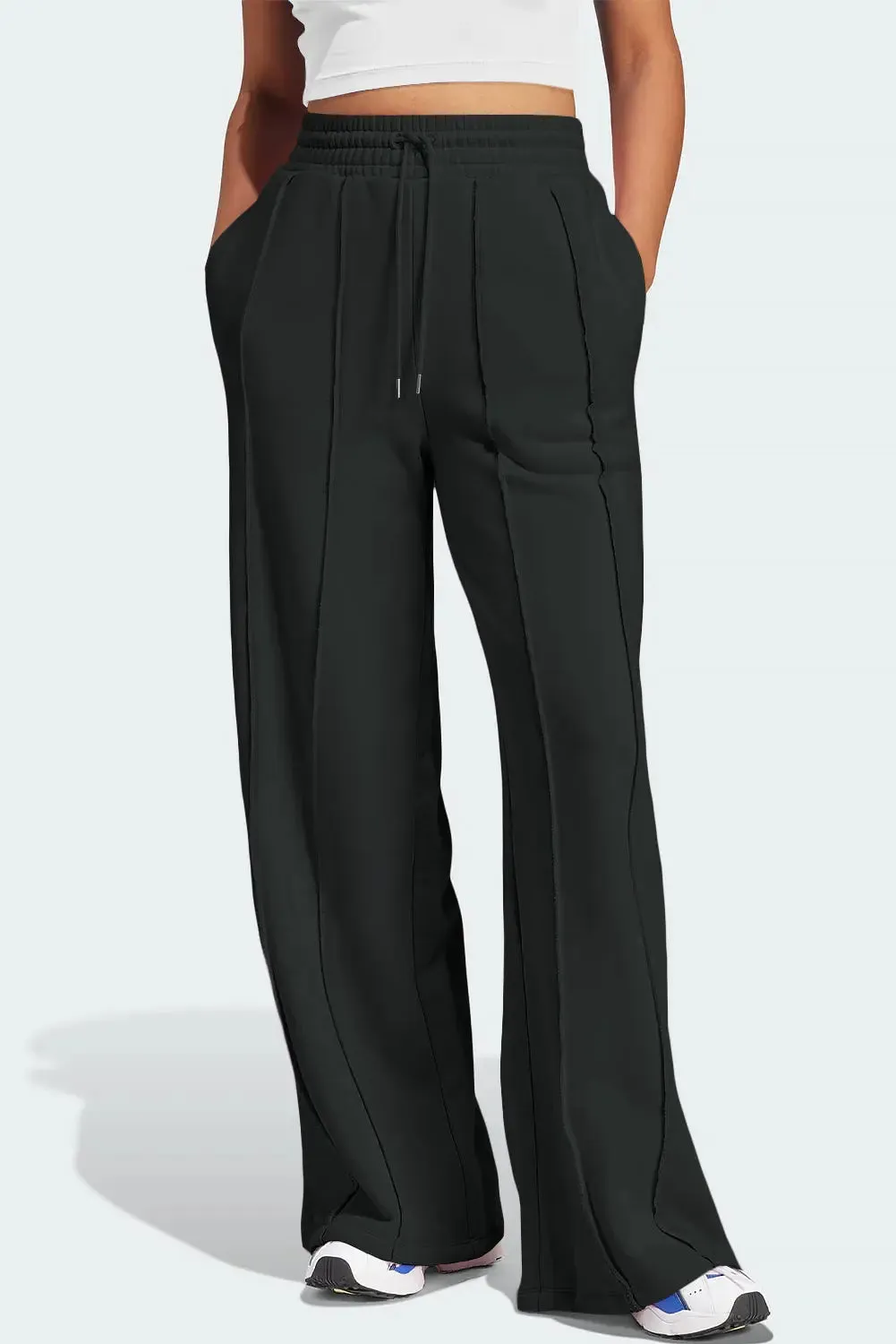 'Zelle' Drawstring Wide Leg Active Pants